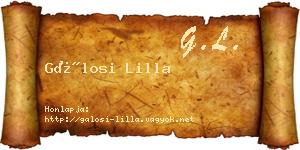 Gálosi Lilla névjegykártya